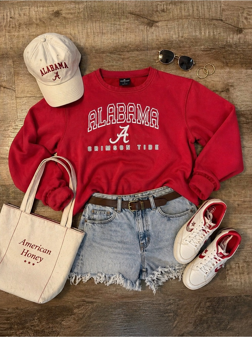 Colosseum Crimson Red Alabama Crewneck Sweatshirt